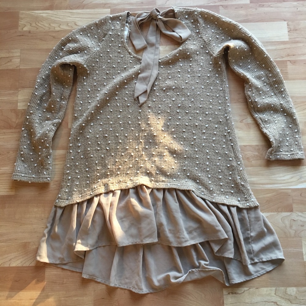 Tie-back sweater with open back